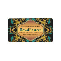 Rich Elegant Royal Eastern Teal Black Gold Baroque
