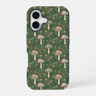 Rich Emerald Green Fungi Seamless Jewel Tone iPhone 16 Case