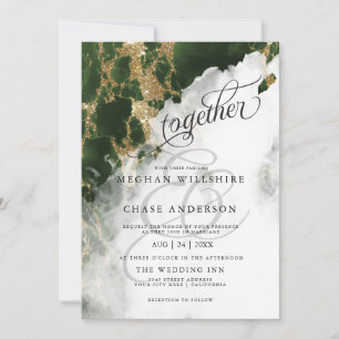 Rich Emerald Green Watercolor Geode BarefootBride™