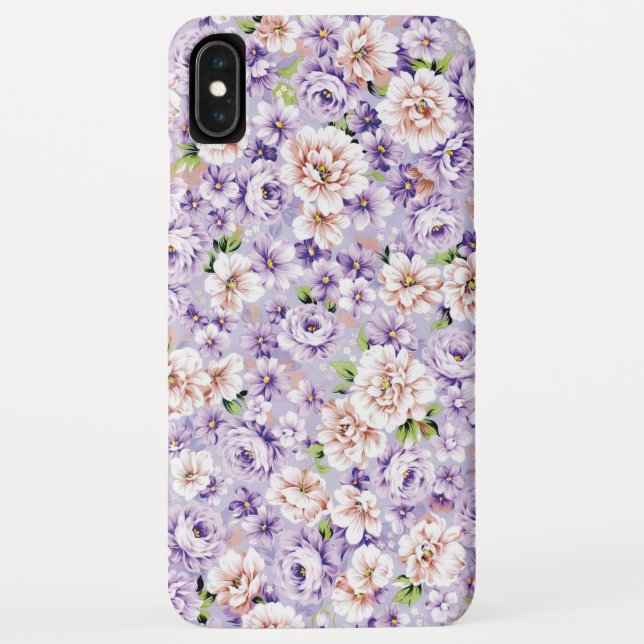Rich floral pattern with purple and pink flowers Case-Mate iPhone case (Back)