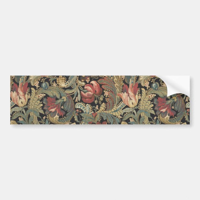 Rich Floral Tapestry Brocade Antique Classic Bumper Sticker (Front)