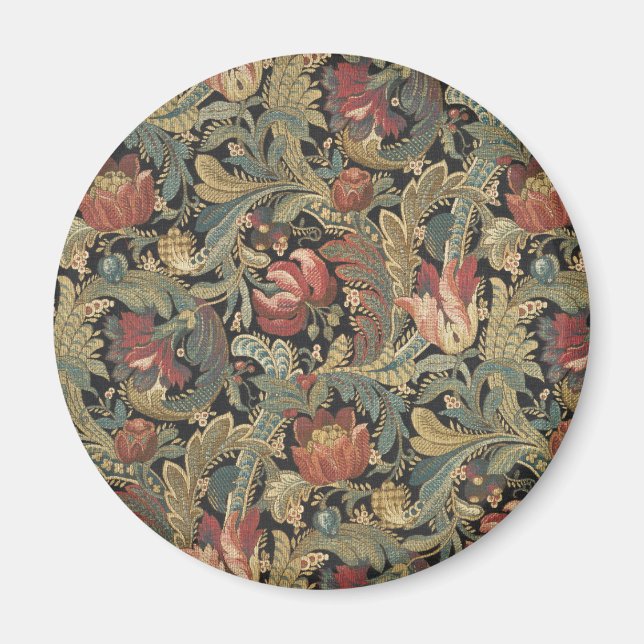 Rich Floral Tapestry Brocade Antique Classic Magnet (Front)