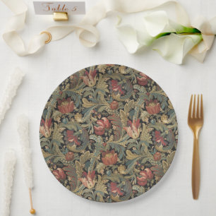 Rich Floral Tapestry Brocade Antique Classic Paper Plate