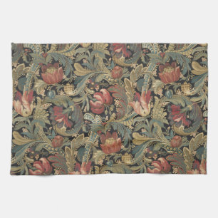 Rich Floral Tapestry Brocade Antique Classic Tea Towel