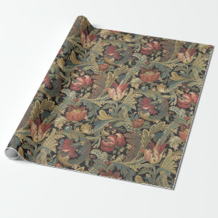 Rich Floral Tapestry Brocade Antique Classic Wrapping Paper