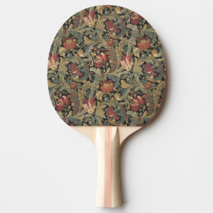 Rich Floral Tapestry Brocade Antique Victorian Ping Pong Paddle