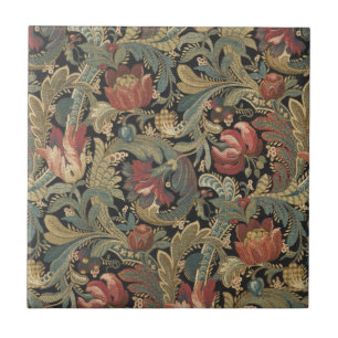 Rich Floral Tapestry Brocade Damask Tile
