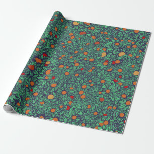 Rich fruit garden trees crown - vintage seamless p wrapping paper