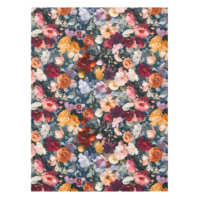Rich Garden Bouquet — Editorial Colour Layering Tablecloth (Front)