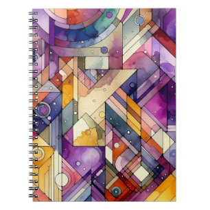 Rich Geometric Mosaic Stained Glass Watercolor Notebook