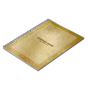 Rich gold iridescent shimmering glass texture note notebook