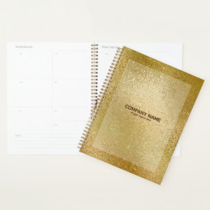 Rich gold iridescent shimmering glass texture note planner
