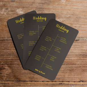 Rich Golden in Black Wedding Theme Programme