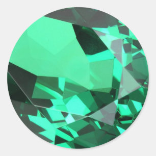 Rich green Emerald May birthstone Classic Round Sticker