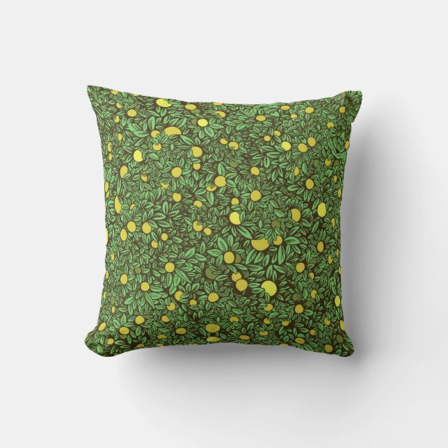Rich Green Fruit Garden Trees Cushion (Front)