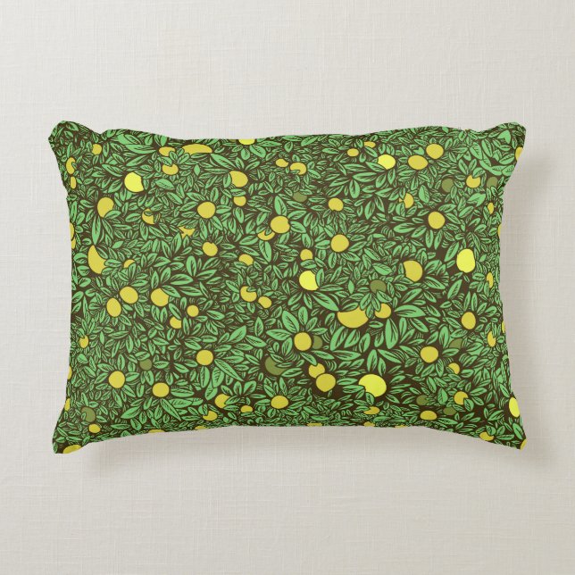 Rich Green Fruit Garden Trees Decorative Cushion (Front)