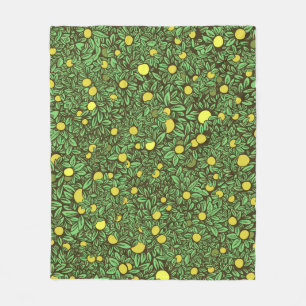 Rich Green Fruit Garden Trees Fleece Blanket