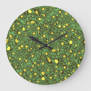 Rich Green Fruit Garden Trees Large Clock