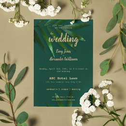 Rich Green Golden Theme Invitation