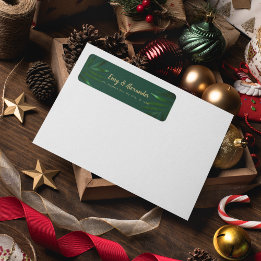 Rich Green Golden Theme Invitation Belly Band