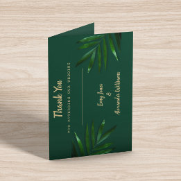 Rich Green Golden Theme Thank You Card