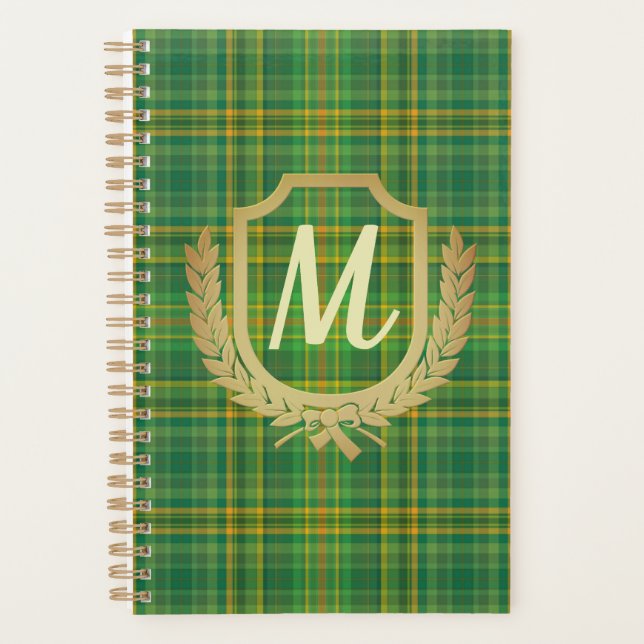 Rich Green Tartan (Plaid) Custom Planner (Front)
