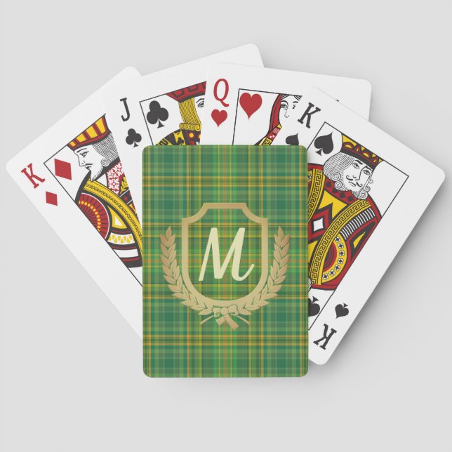 Rich Green Tartan (Plaid) Custom  Playing Cards (Back)