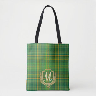 Rich Green Tartan (Plaid) Custom Tote Bag