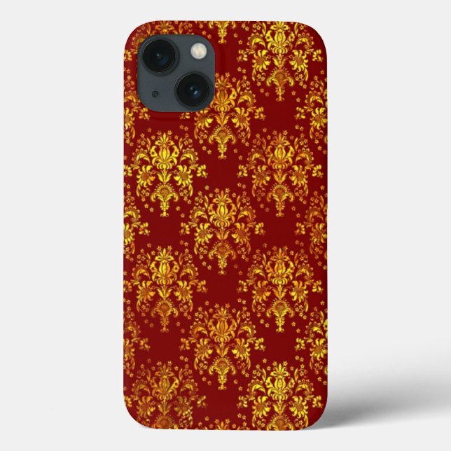 Rich Holiday Damask Case-Mate iPhone Case (Back)