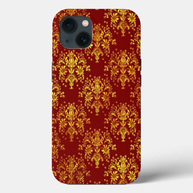 Rich Holiday Damask Case-Mate iPhone Case (Back)
