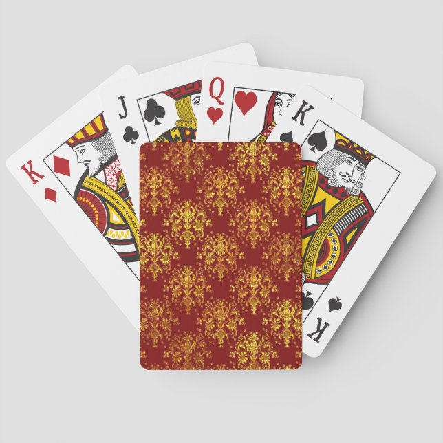 Rich Holiday Damask Playing Cards (Back)