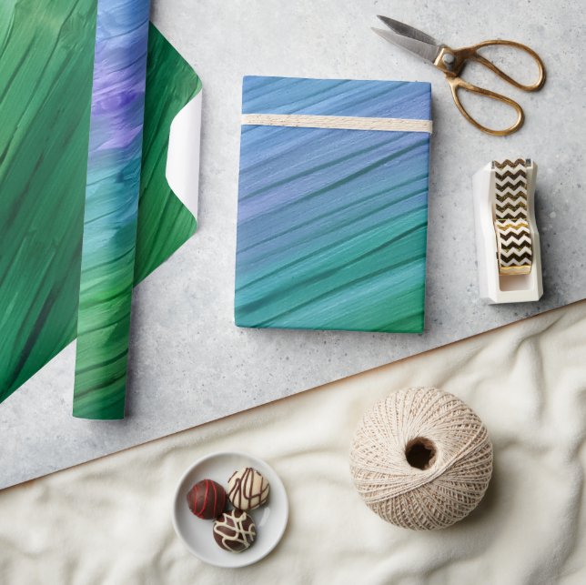 Rich indigo, deep green, and amethyst wrapping paper (Crafts)