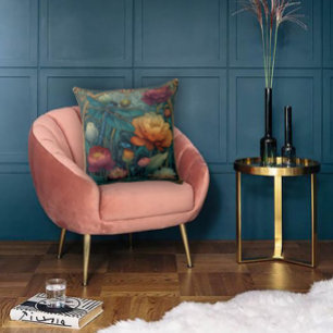 Rich Jewel Toned Florals and a Winged Dragonfly Cushion