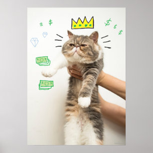 Rich King Cat Poster