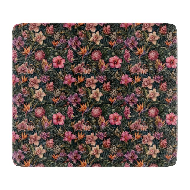 Rich Luxury Exotic Floral Paradise Cutting Board (Front)