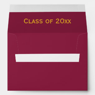 Rich Maroon & Refined Gold Typography Graduation  Envelope
