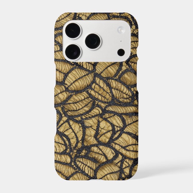 Rich Mustard Skeletal Leaf Lace  (Back)