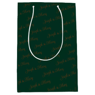Rich Nature Inspired Pine Green & Walnut Wedding Medium Gift Bag