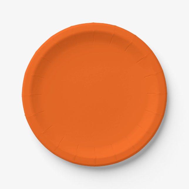 Rich Orange Paper Plates (Front)