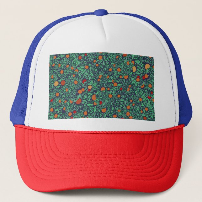 Rich Orchard: Vintage Tree Pattern. Trucker Hat (Front)