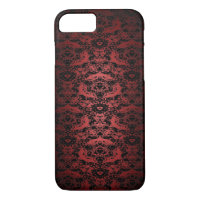 Rich Red Black Lace Pattern iPhone 7 Case