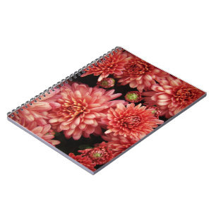 Rich Red Chrysanthemums Spiral Notebook