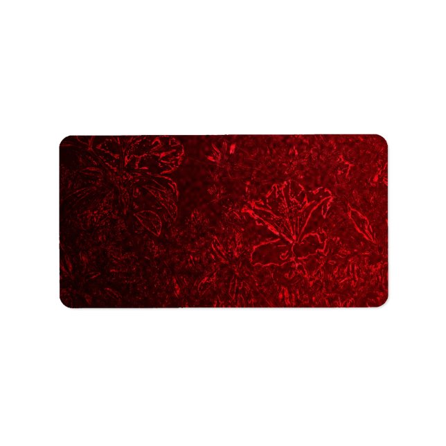 Rich Red floral design Label (Front)