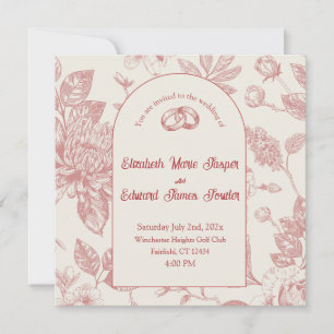 Rich Red French Floral Toile Floral