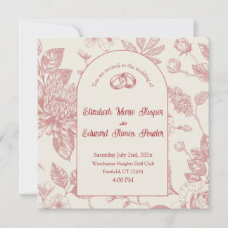 Rich Red French Floral Toile Floral