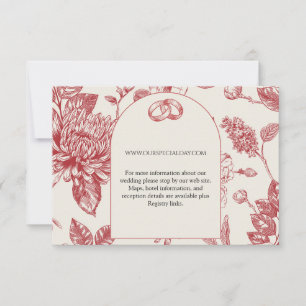 Rich Red French Floral Toile Floral Enclosure Card