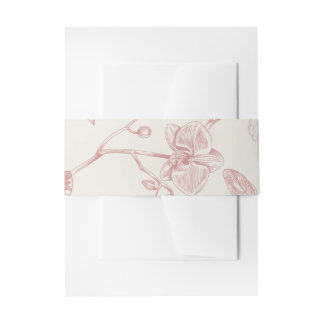 Rich Red French Floral Toile Floral Invitation Belly Band