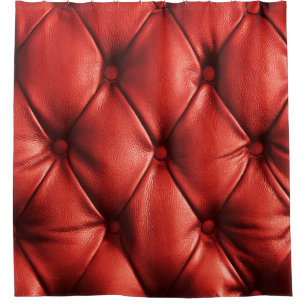 Rich Red Leather: Luxury Textured Detail Shower Curtain