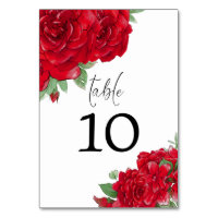 Rich Red Roses Florals Stylish Script Wedding