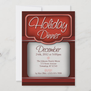 Rich Red Velvet Holiday Dinner Invitations
